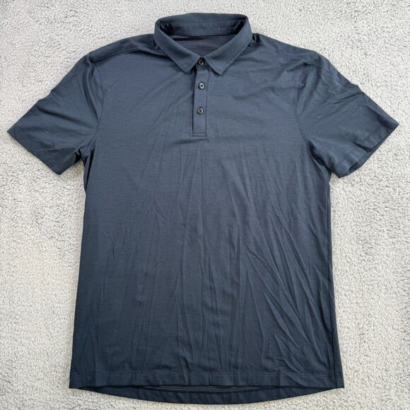lululemon athletica Other - Lululemon Shirt Mens M Blue Polo Short Sleeve Athletic Stretch Casual